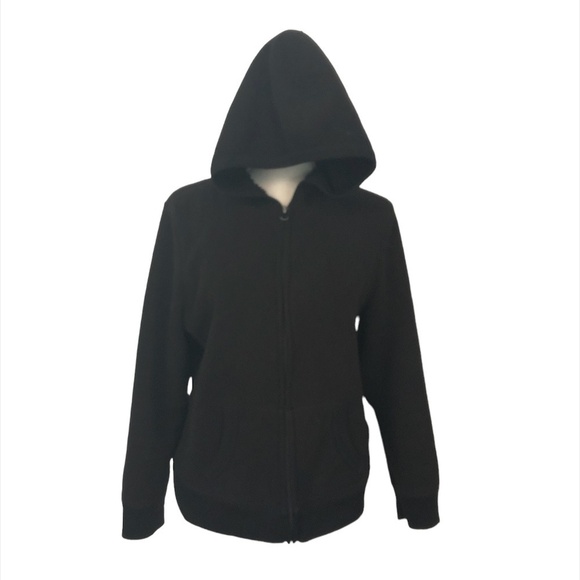 OLD NAVY Sweatshirt Women's Size Large Black Full Zip Teddy Hoodie - Picture 12 of 14